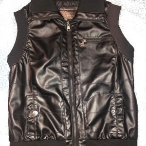Black leather vest. LIGHTLY WORN